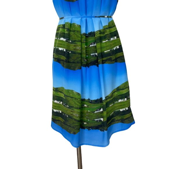 Anthropologie Meadow Rue Cuillin Silk Dress 8P Petite Sleeveless Mini Tie Belt - Picture 8 of 12